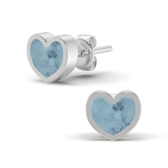 Heart-shaped memorial earrings