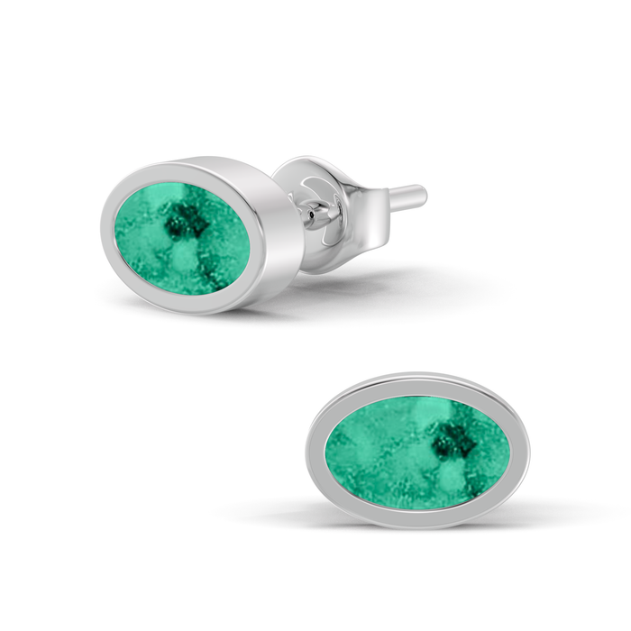 Oval-Shaped Ashes Earrings — Turquoise example