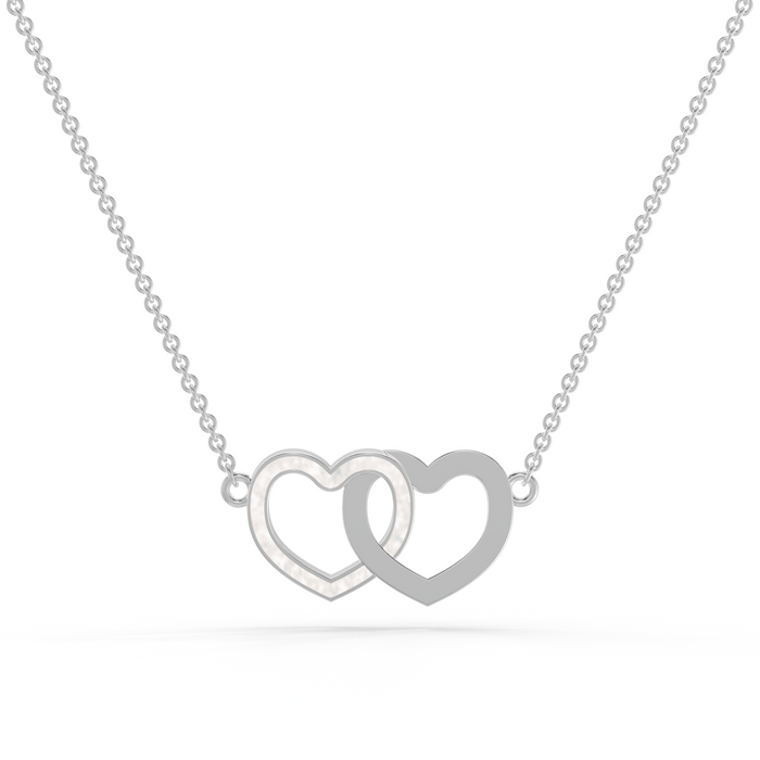 Two Hearts Interlocking Necklace & Chain — Glitter dust example
