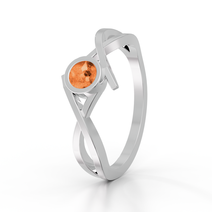 Criss Cross Style Ashes Ring — Orange example