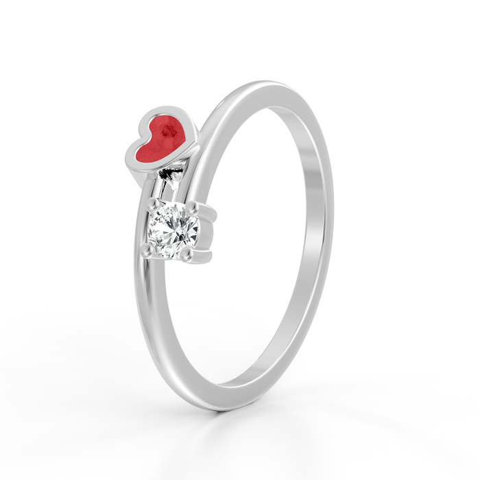 Heart & Birthstone Ring — Red example