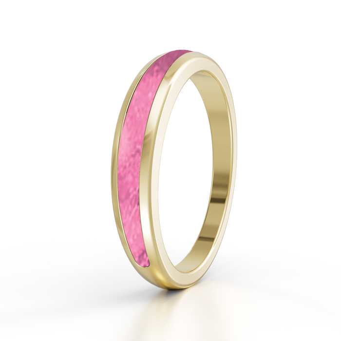 Half Eternity Ashes Ring · 9ct Gold — Fluorescent pink example