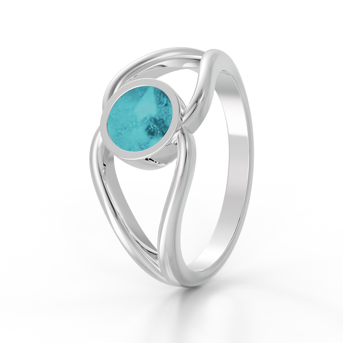 Split Ashes Ring with Zircons — Aqua example
