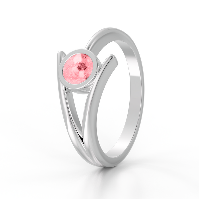 Ashes Ring with Zircons — Soft pink example