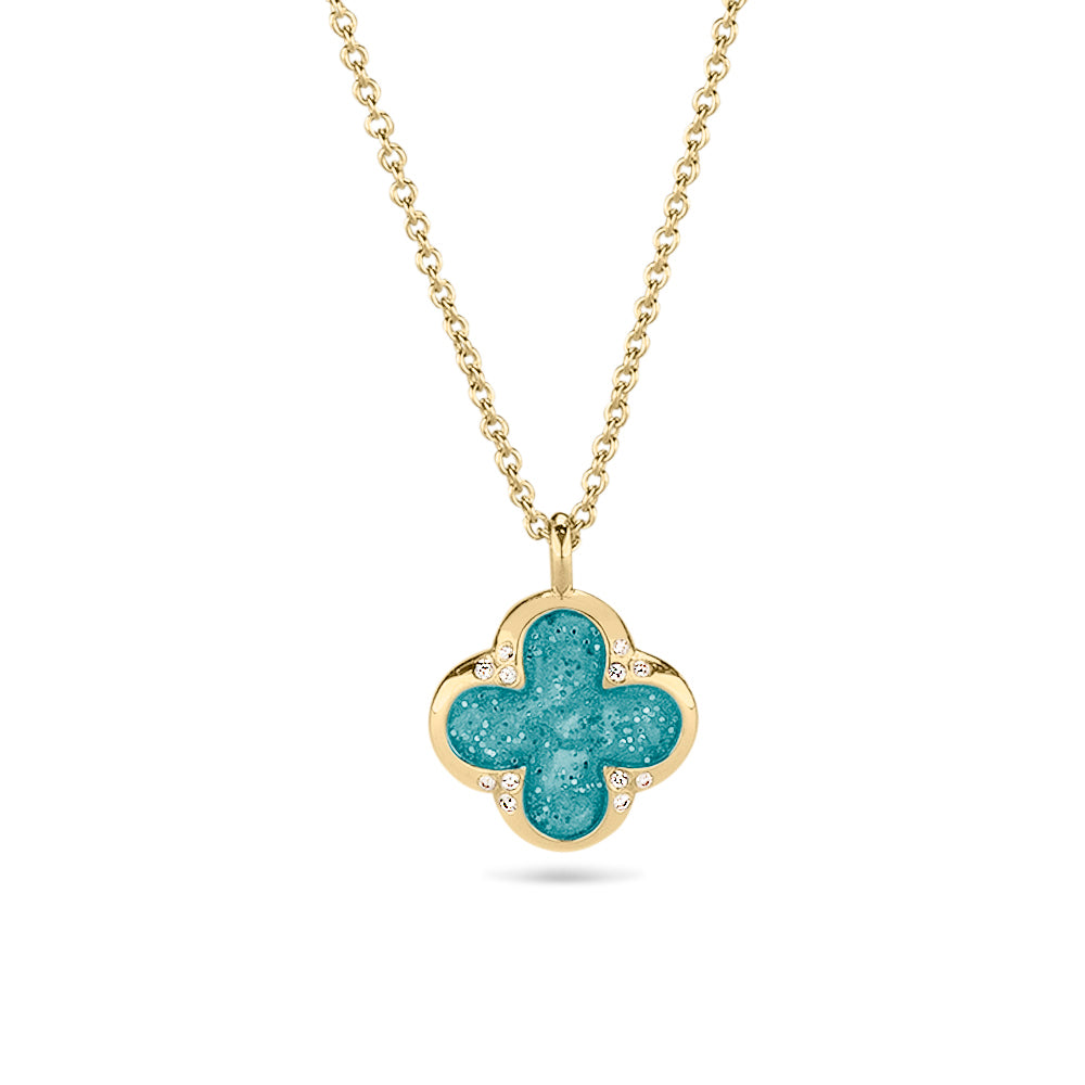Four Leaf Clover Gold Pendant & Chain — supplier photograph