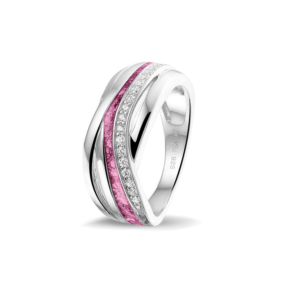 Silver Twisted Band Ring with Zircons — supplier photograph
