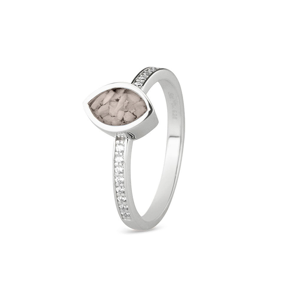Silver Ring with Zircon Band and Marquise Centre — supplier photograph