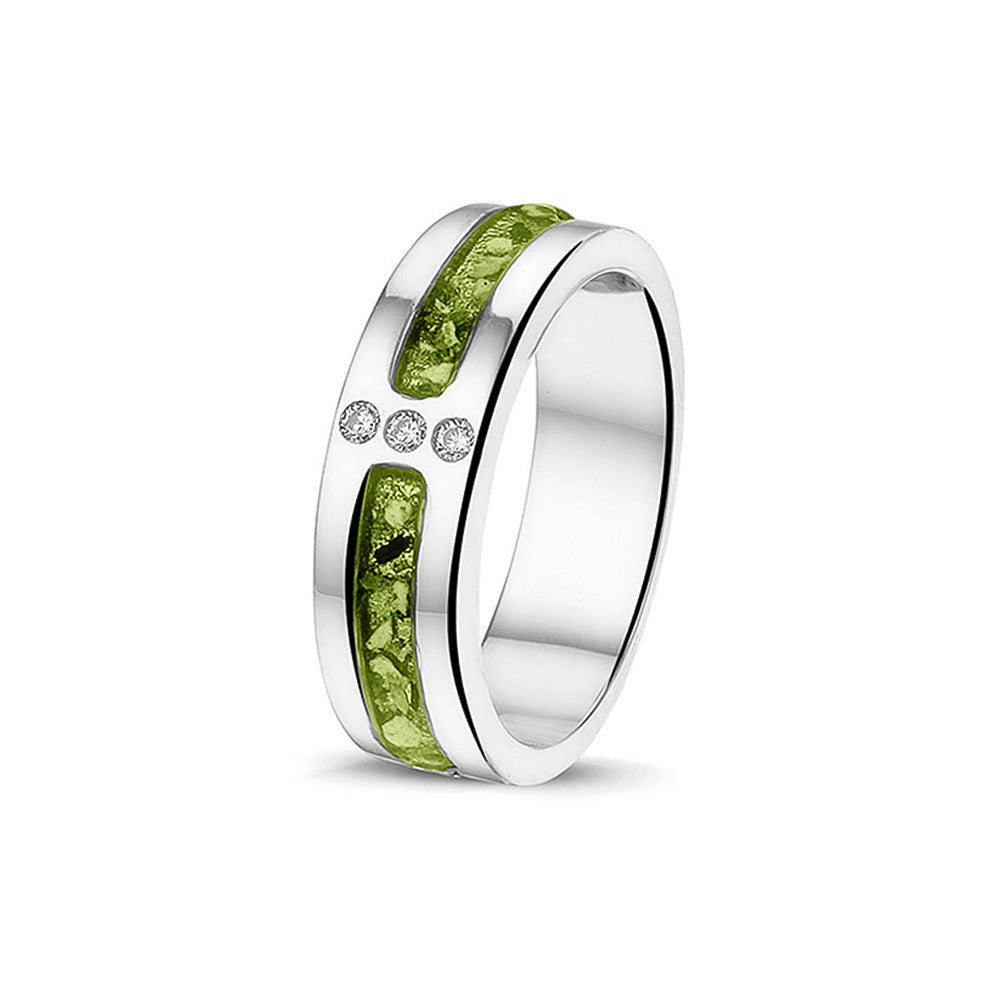 Silver Ring with 3 Zircons — supplier photograph