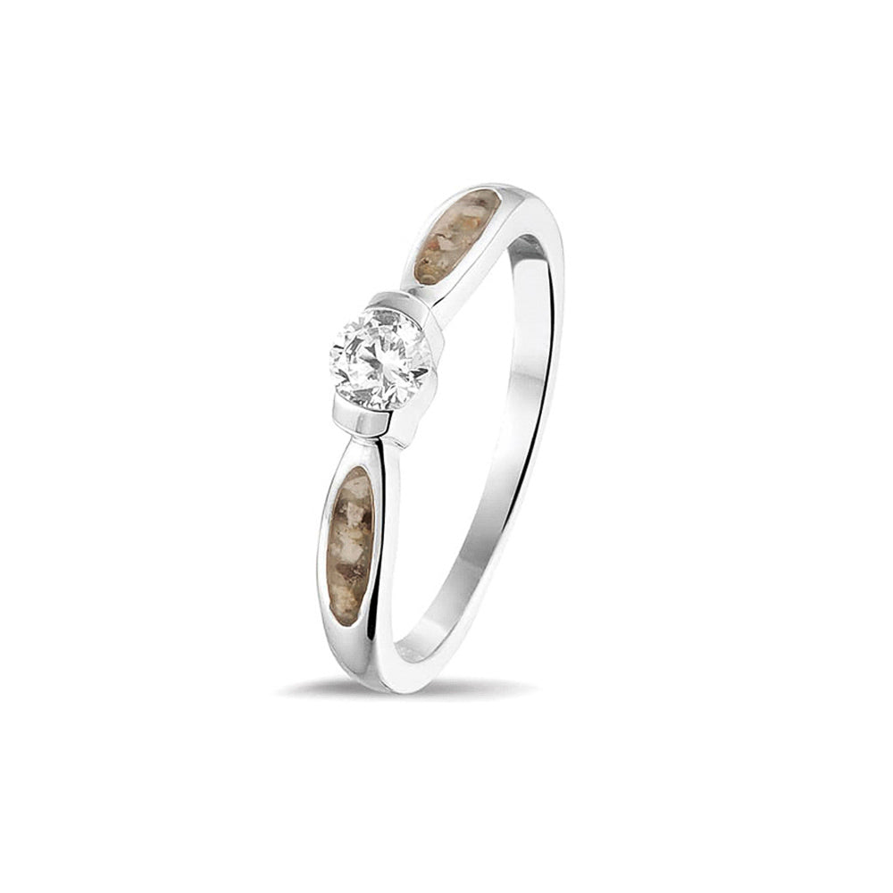 Silver Ring with Single Zircon — supplier photograph
