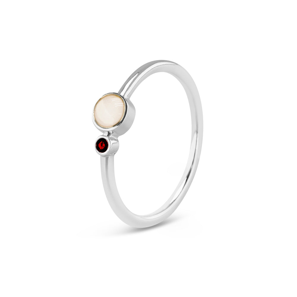 Birth Stone Simple Band Ashes Silver Ring — supplier photograph