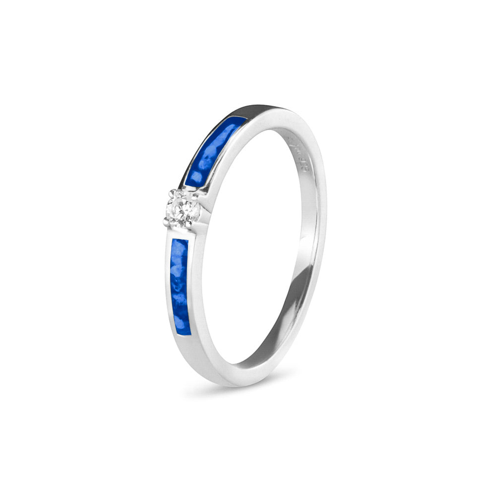 Silver Band Style Ring with single Zircon — supplier photograph