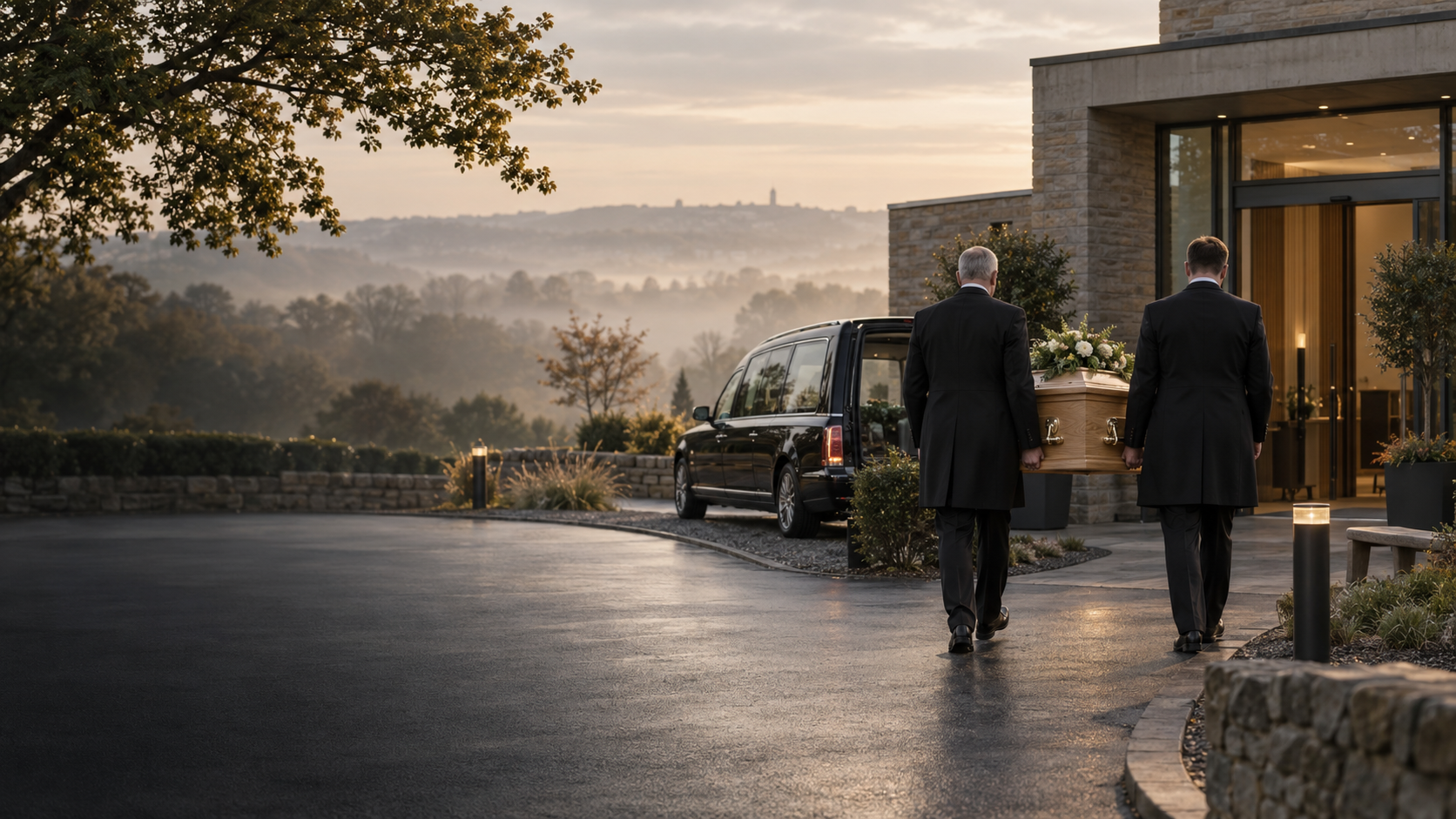 A respectful arrival at the crematorium