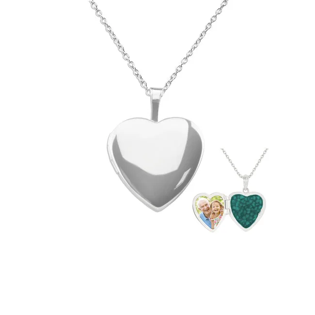 Small Heart Shaped Sterling Silver Memorial Ashes Locket (New Style)