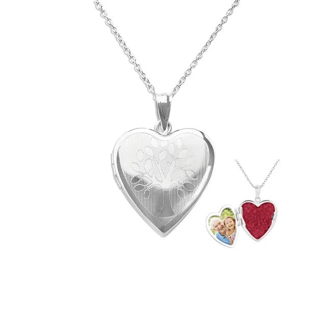 Tree of Life Heart Shaped Sterling Silver Memorial Ashes Locket (New Style)