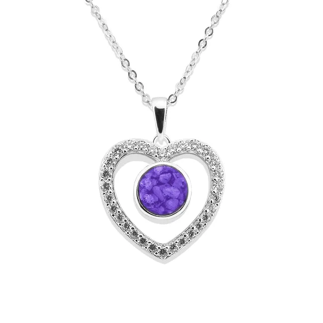 Ladies Forever Memorial Ashes Pendant with Fine Crystals