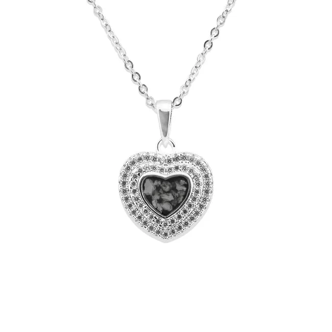 EverWith Cherish silver heart pendant with fine crystals