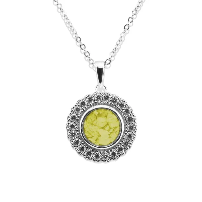 Ladies Petals Memorial Ashes Pendant with Fine Crystals