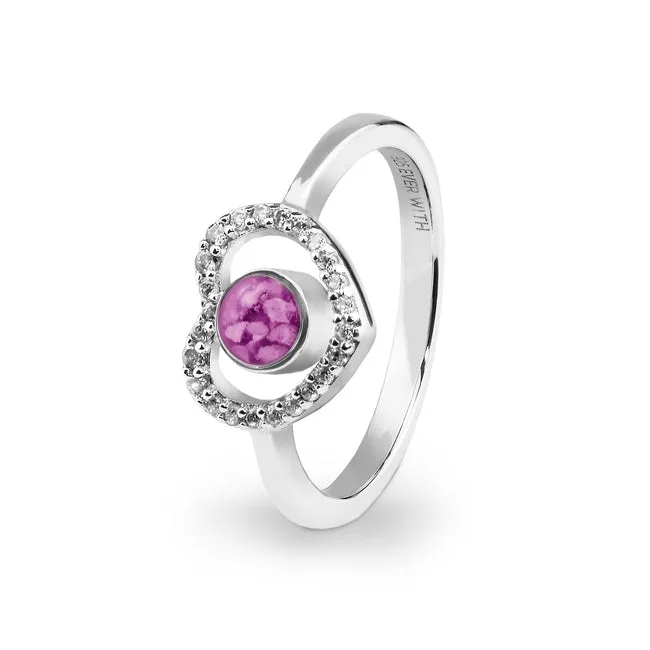 Ladies Forever Memorial Ashes Ring with Fine Crystals