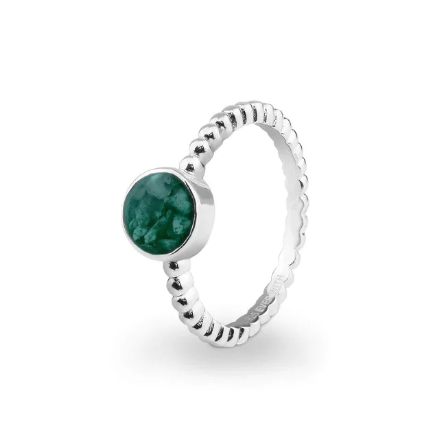 Ladies Round Bubble Band Memorial Ashes Ring
