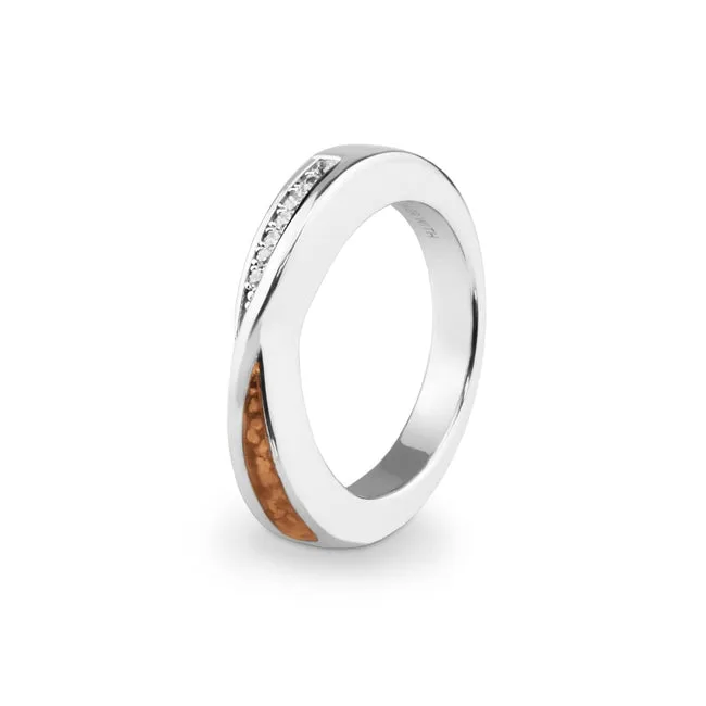 Ladies Harmony Memorial Ashes Ring with Fine Crystals