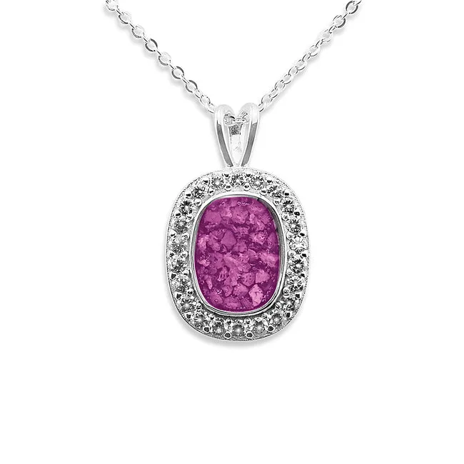 Ladies Treasure Memorial Ashes Pendant with Fine Crystals