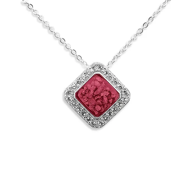 Ladies Bless Memorial Ashes Pendant with Fine Crystals