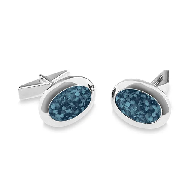 Gents Oval Memorial Ashes Cufflinks