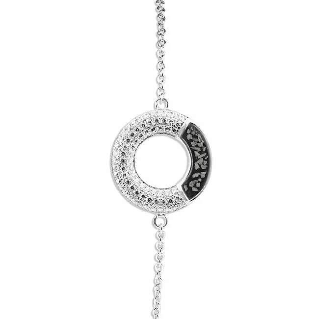 Ladies Eternal Memorial Ashes Bracelet with Fine Crystals