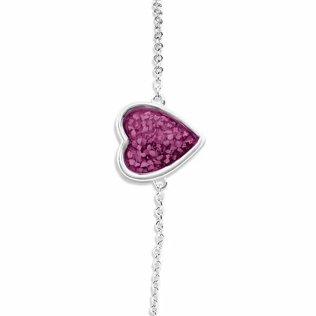 Ladies Heart Memorial Ashes Bracelet