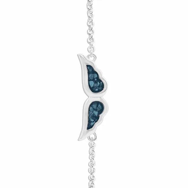 Ladies Angel Wings Memorial Ashes Bracelet