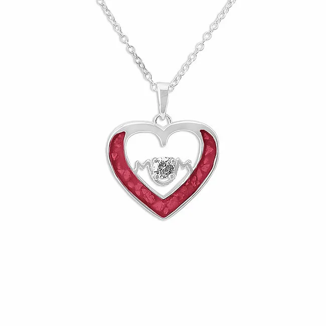Ladies Mum Memorial Ashes Pendant with Fine Crystal