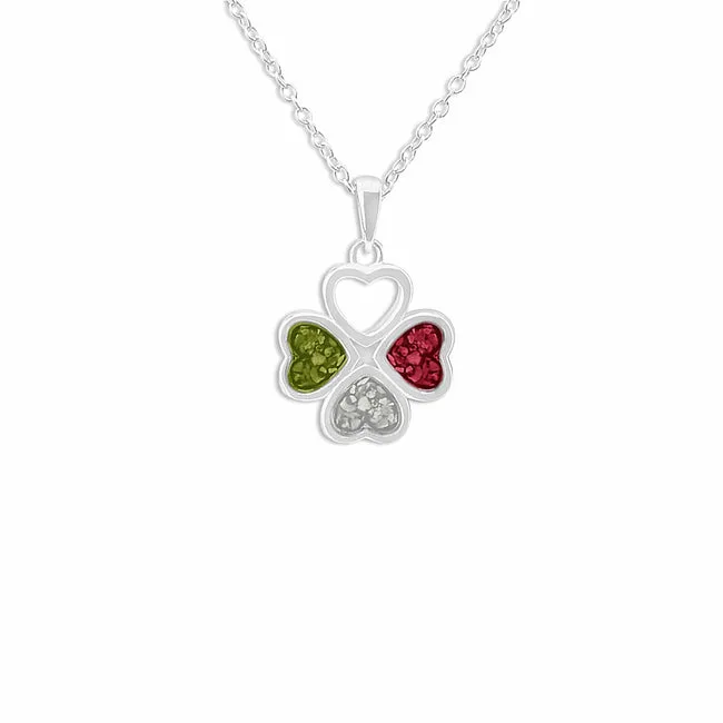 Ladies Clover Memorial Ashes Pendant