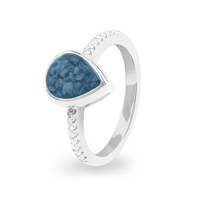 Ladies Teardrop Memorial Ashes Ring