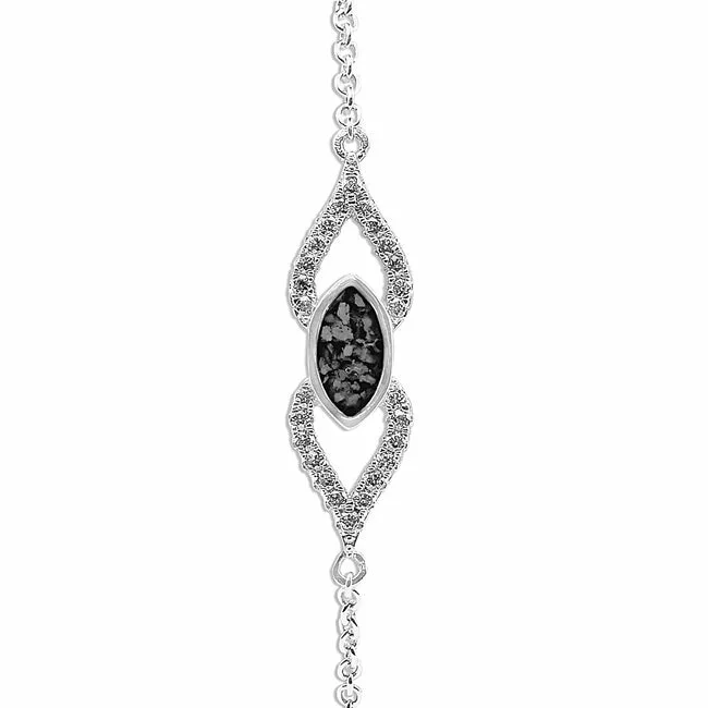 Ladies Respect Memorial Ashes Bracelet with Fine Crystals