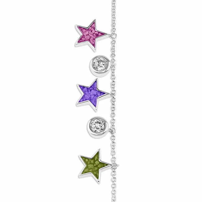 Ladies Galaxy Memorial Ashes Bracelet with Fine Crystals