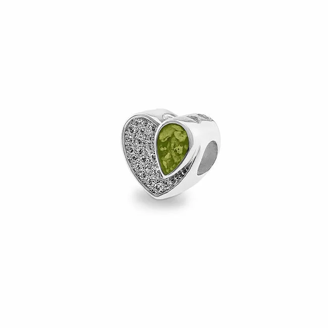 Beloved Memorial Ashes Charm Bead with Fine Crystals
