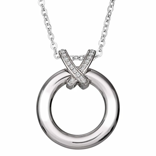 Self-fill Circle of Life Memorial Ashes Pendant with Crystals
