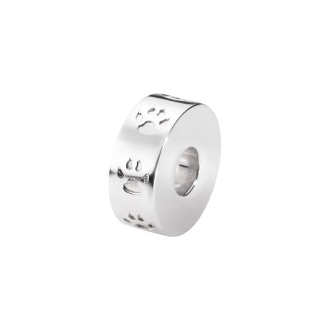  Self-fill Round Cat Paw Print Memorial Ashes Charm Bead