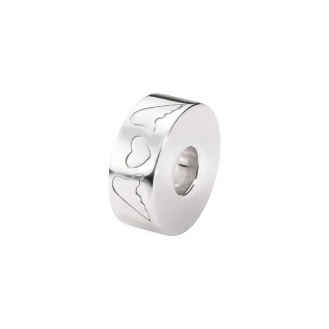  Self-fill Round Winged Hearts Memorial Ashes Charm Bead