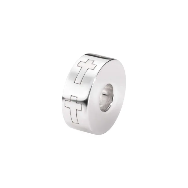  Self-fill Round Cross Memorial Ashes Charm Bead