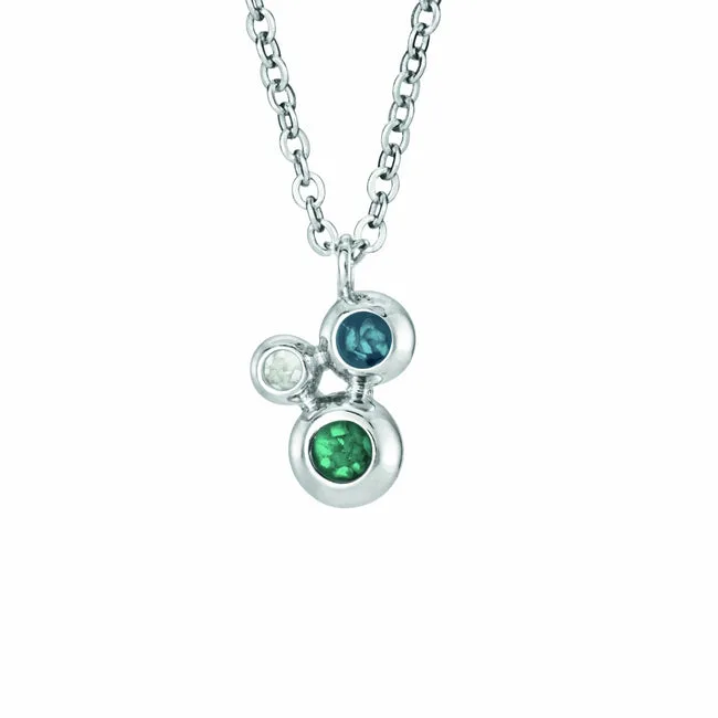 Ladies Rondure Triple Array Memorial Ashes Pendant