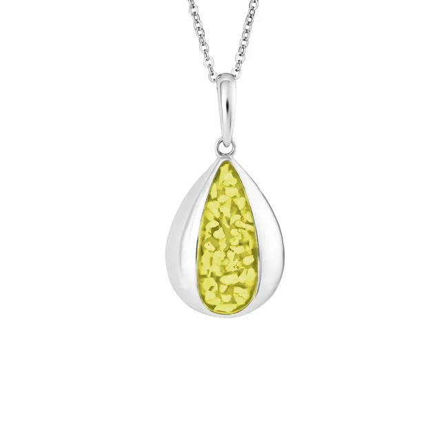 Ladies Rondure Teardrop Memorial Ashes Pendant