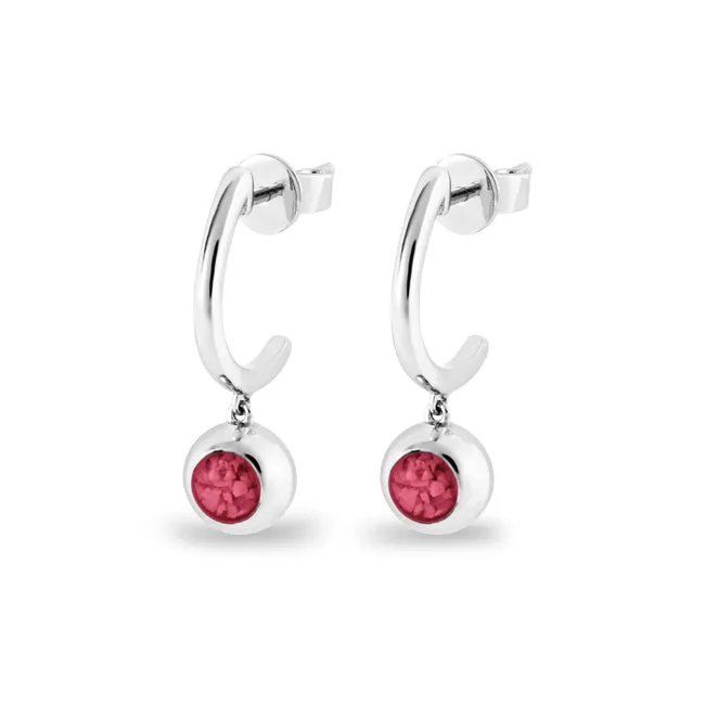 Ladies Rondure Crescent Memorial Ashes Earrings