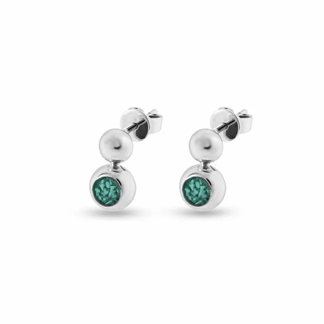 Ladies Rondure Drop Memorial Ashes Earrings