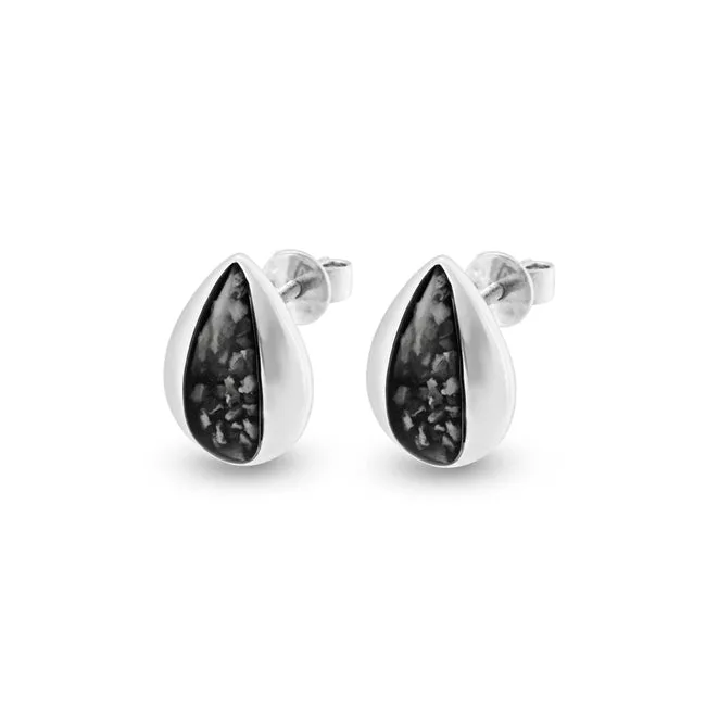 Ladies Rondure Teardrop Memorial Ashes Earrings