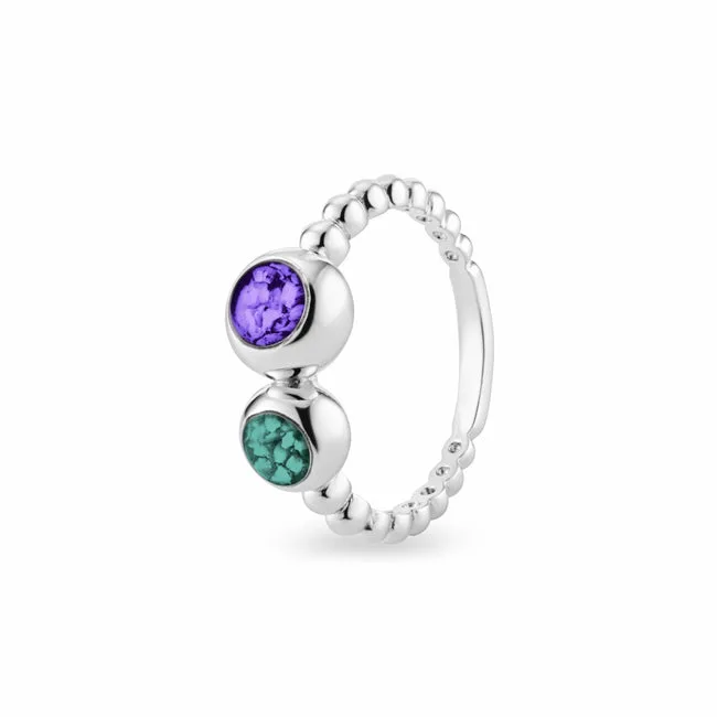 Ladies Rondure Double Array Bubble Band Memorial Ashes Ring