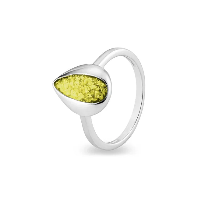 Ladies Rondure Teardrop Memorial Ashes Ring