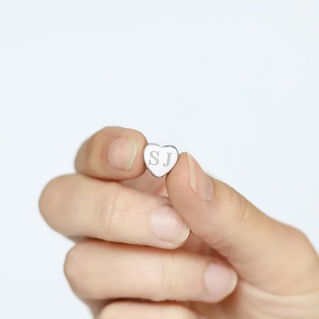 Engraved Heart Standard Engraving Memorial Charm Bead