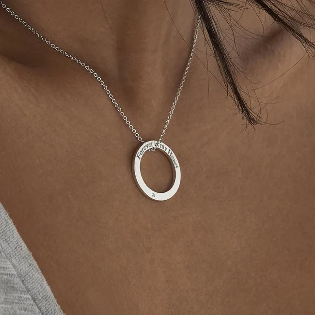 Engraved Ring Standard Engraving Pendant with Fine Crystal
