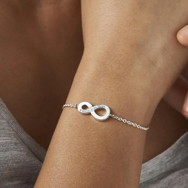 Engraved Infinity Standard Engraving Memorial Bracelet